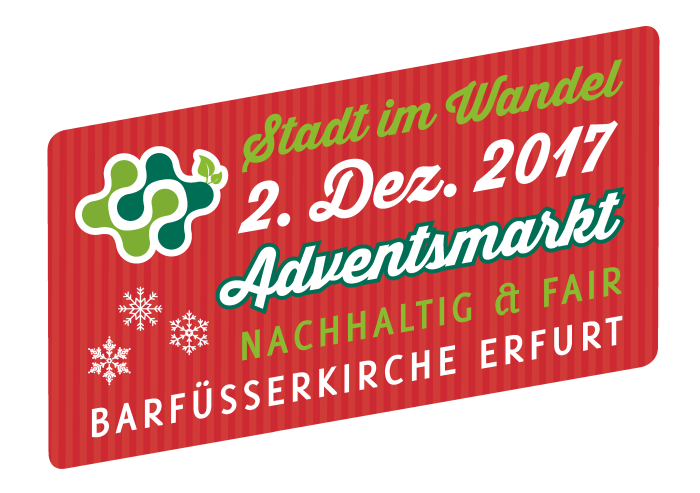 Stadt im Wandel Adventsmarkt 2017 Farbig gestaltetes Signet mit Veranstaltungsdaten.